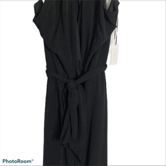 1.State Black Halter Waist Tie Jumpsuit NWT Women Large - Picture 8 of 14